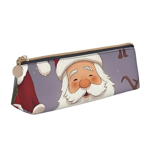 Hgbbdyyjj Weihnachts-Weihnachtsmann-Aufbewahrungstasche, personalisierbar, multifunktional, großes Fassungsvermögen, dreieckig, Leder, Schreibwaren-Aufbewahrungstasche, weiß, Einheitsgröße von Hgbbdyyjj