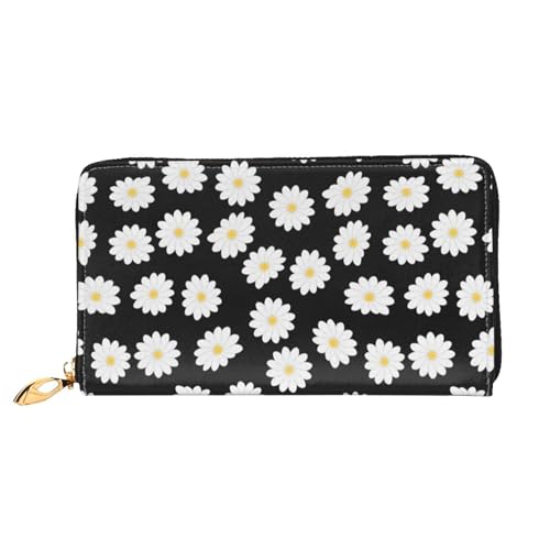 Hgbbdyyjj Weiße Premium Lange Geldbörse für Damen und Herren - Geldbörse mit Reißverschluss aus PU-Leder mit 12 Kartenfächern und Münzfach von Hgbbdyyjj