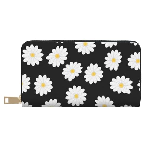 Hgbbdyyjj Weiße Premium Lange Geldbörse für Damen und Herren - Geldbörse mit Reißverschluss aus PU-Leder mit 12 Kartenfächern und Münzfach von Hgbbdyyjj