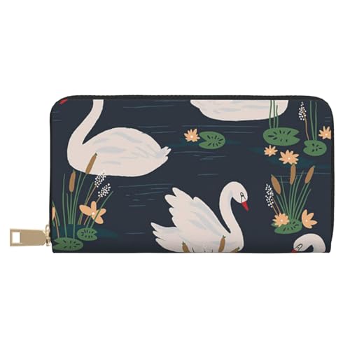 Hgbbdyyjj White Swans On The Lake Premium Long Wallet for Men and Women - Zip Wallet in Pu Leather with 12 Card Slots and Coin Pocket Hgbbdyyjj White Swans On The Lake Premium Long Wallet for Men and Women - Zip Wallet in Pu Leather with 12 Card Slots and Coin Pocket von Hgbbdyyjj