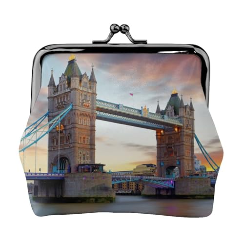 Historic Old Tower Bridge London Personalisierte Unisex bedruckte Münzgeldbörse – Premium Mikrofaser Leder Geldbörse mit Schnappverschluss von Hgbbdyyjj