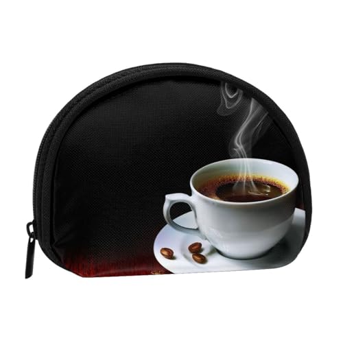 Hot Coffee with Coffee Bean Mini Shell Coin Purse - Compact Zippered Wallet for Coins, Keys & Small Items Hot Coffee with Coffee Bean Mini Shell Coin Purse - Compact Zippered Wallet for Coins, Keys & Small Items von Hgbbdyyjj