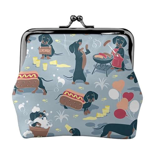 Hot Dogs and Lemonade Personalisierte Unisex bedruckte Münzgeldbörse – Premium Mikrofaser Leder Geldbörse mit Schnappverschluss von Hgbbdyyjj