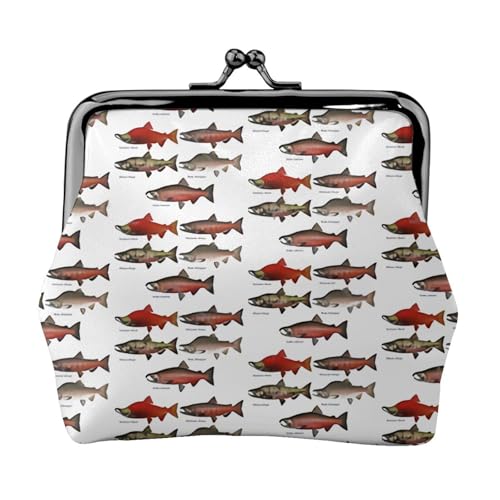 Lachs Personalisierte Unisex Bedruckte Münzbörse - Premium Mikrofaser Leder Geldbörse mit Schnappverschluss von Hgbbdyyjj