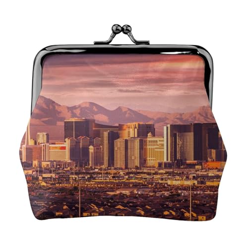 Las Vegas Sunset Personalisierte Unisex Bedruckte Münzbörse - Premium Mikrofaser Leder Geldbörse mit Schnappverschluss von Hgbbdyyjj