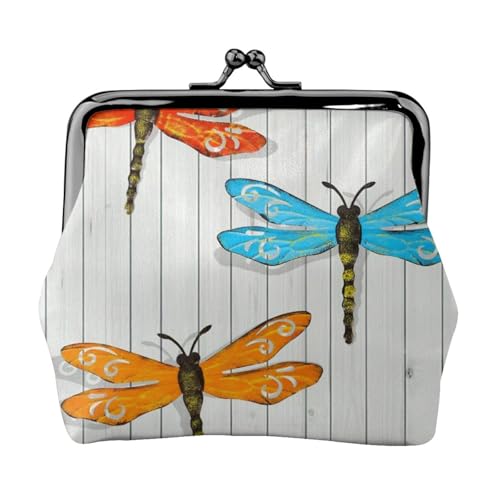 Libellenzaun Personalisierte Unisex bedruckte Münzbörse – Premium Mikrofaser Leder Geldbörse mit Schnappverschluss von Hgbbdyyjj