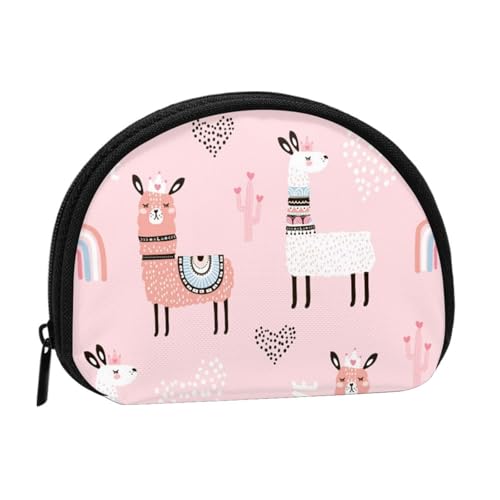 Llama Mini Shell Münzbörse – kompakte Geldbörse mit Reißverschluss für Münzen, Schlüssel und kleine Gegenstände von Hgbbdyyjj