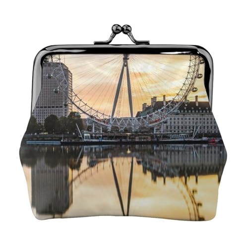 London Eye Personalisierte Unisex Bedruckte Münzbörse - Premium Mikrofaser Leder Geldbörse mit Schnappverschluss von Hgbbdyyjj