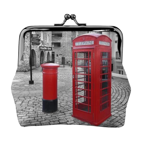 London Red Telephone Booth Personalisierte Unisex bedruckte Münzgeldbörse – Premium Mikrofaser Leder Geldbörse mit Schnappverschluss von Hgbbdyyjj