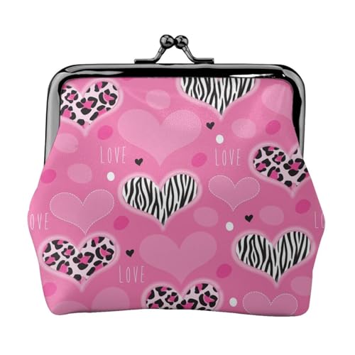 Love Heart Personalisierte Unisex Bedruckte Münzbörse - Premium Mikrofaser Leder Geldbörse mit Schnappverschluss von Hgbbdyyjj