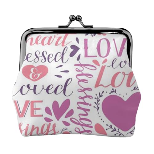 Lovely Hearts Personalisierte Unisex Bedruckte Münzgeldbörse – Premium Mikrofaser Leder Geldbörse mit Schnappverschluss von Hgbbdyyjj