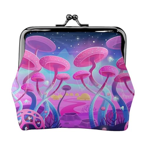 Magic Mushroom Personalisierte Unisex Bedruckte Münzgeldbörse – Premium Mikrofaser Leder Geldbörse mit Schnappverschluss von Hgbbdyyjj