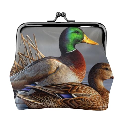 Mallard Duck Personalisierte Unisex Bedruckte Münzgeldbörse – Premium Mikrofaser Leder Geldbörse mit Schnappverschluss von Hgbbdyyjj
