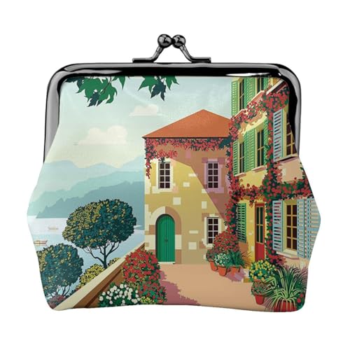 Mediterraner Sommer Personalisierte Unisex Bedruckte Münzbörse - Premium Mikrofaser Leder Geldbörse mit Schnappverschluss von Hgbbdyyjj