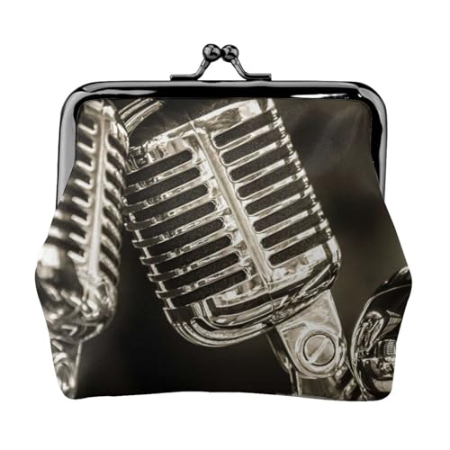 Mikrofone Personalisierte Unisex Bedruckte Münzbörse - Premium Mikrofaser Leder Geldbörse mit Schnappverschluss von Hgbbdyyjj