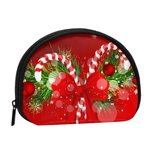 Mini-Münzgeldbörse mit Aufschrift "Merry Christmas", kompakte Geldbörse mit Reißverschluss für Münzen, Schlüssel und kleine Gegenstände von Hgbbdyyjj