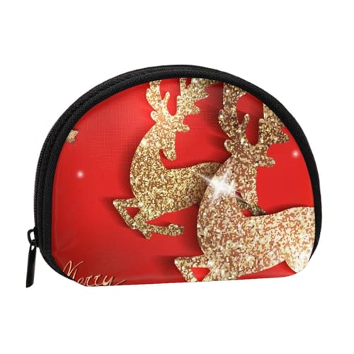 Mini-Münzgeldbörse mit Aufschrift "Merry Christmas", kompakte Geldbörse mit Reißverschluss für Münzen, Schlüssel und kleine Gegenstände von Hgbbdyyjj