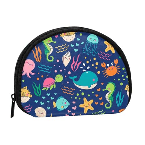Mini-Münzgeldbörse mit Cartoon-Motiv "Seefisch", kompakte Geldbörse mit Reißverschluss für Münzen, Schlüssel und kleine Gegenstände von Hgbbdyyjj