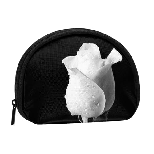 Monochrome Rose Mini Shell Coin Purse - Compact Zippered Wallet for Coins, Keys & Small Items Monochrome Rose Mini Shell Coin Purse - Compact Zippered Wallet for Coins, Keys & Small Items von Hgbbdyyjj