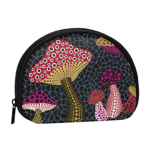 Mushroom Mini Shell Coin Purse - Compact Zippered Wallet for Coins, Keys & Small Items von Hgbbdyyjj
