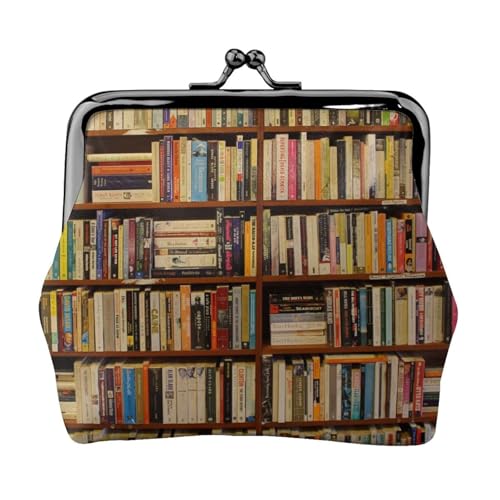 Neat Bookshelf Personalisierte Unisex Bedruckte Münzbörse - Premium Mikrofaser Leder Geldbörse mit Schnappverschluss von Hgbbdyyjj