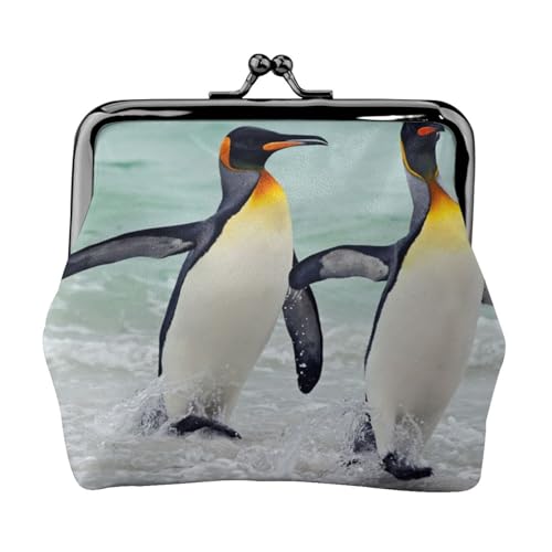 Niedlicher Pinguin, personalisierbar, Unisex, bedruckte Münzgeldbörse – Premium-Mikrofaser-Leder-Geldbörse mit Schnappverschluss von Hgbbdyyjj