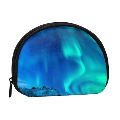 Northern Lights Mini Shell Coin Purse - Compact Zippered Wallet for Coins, Keys & Small Items von Hgbbdyyjj
