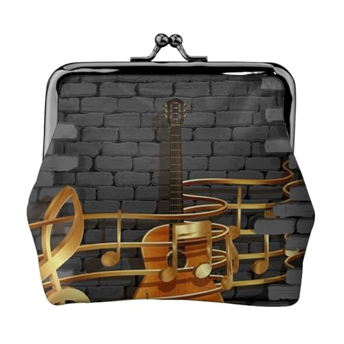 Note Guitar Personalisierte Unisex bedruckte Münzgeldbörse – Premium Mikrofaser Leder Geldbörse mit Schnappverschluss von Hgbbdyyjj