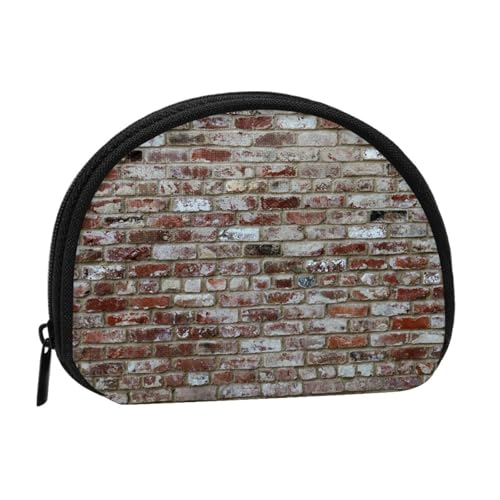 Old Brick Wall Mini Shell Coin Purse - Compact Zippered Wallet for Coins, Keys & Small Items von Hgbbdyyjj