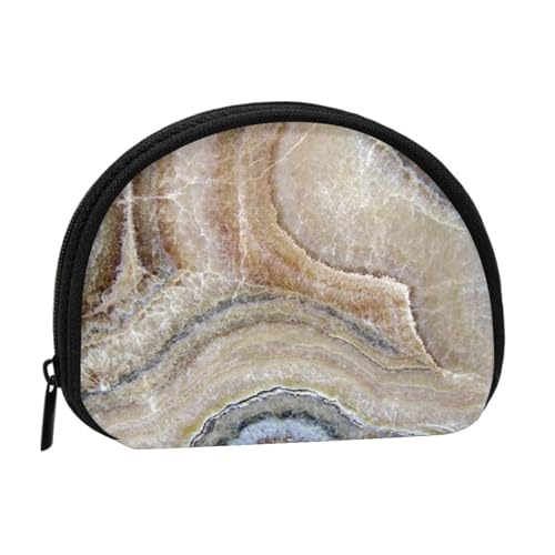 Onyx Stone Pale Blue Mini Shell Coin Purse - Compact Zippered Wallet for Coins, Keys & Small Items von Hgbbdyyjj