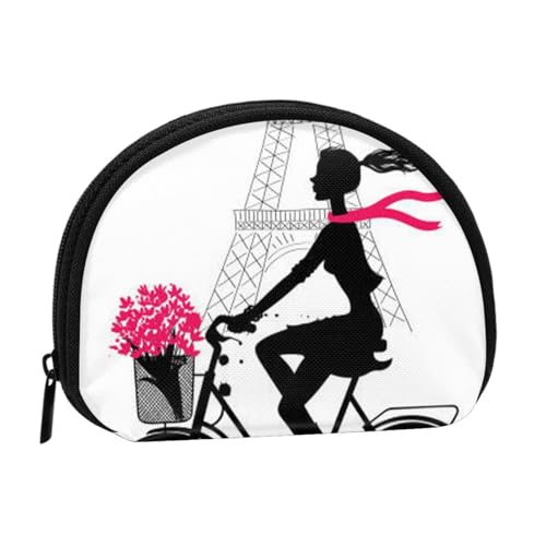 Paris Eiffelturm Mädchen Mini Muschel Münzgeldbörse – kompakte Geldbörse mit Reißverschluss für Münzen, Schlüssel und kleine Gegenstände von Hgbbdyyjj