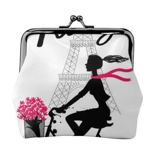 Paris Eiffelturm Mädchen Personalisierte Unisex Bedruckte Münzbörse - Premium Mikrofaser Leder Geldbörse mit Schnappverschluss von Hgbbdyyjj