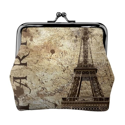 Paris Eiffelturm Personalisierte Unisex Bedruckte Münzbörse - Premium Mikrofaser Leder Geldbörse mit Schnappverschluss von Hgbbdyyjj