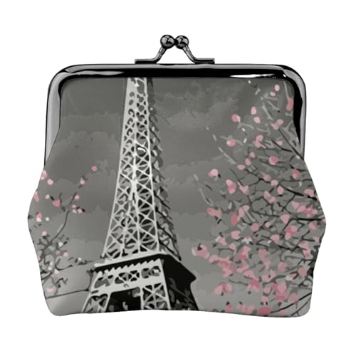 Paris Tower Personalisierte Unisex bedruckte Münzgeldbörse – Premium Mikrofaser Leder Geldbörse mit Schnappverschluss von Hgbbdyyjj