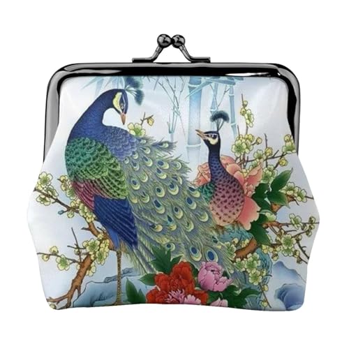 Peacock Personalisierte Unisex bedruckte Münzgeldbörse – Premium Mikrofaser Leder Geldbörse mit Schnappverschluss von Hgbbdyyjj