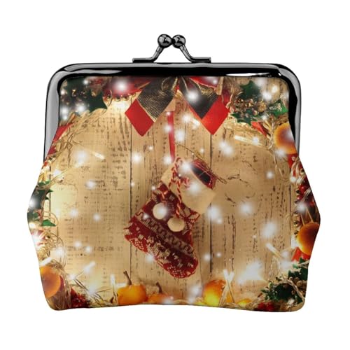 Personalisierte Geldbörse mit Aufschrift "Merry Christmas", Unisex, bedruckt, Premium-Mikrofaser-Leder, mit Schnappverschluss von Hgbbdyyjj