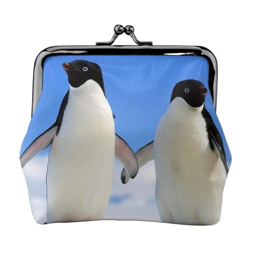 Pinguin Personalisierte Unisex bedruckte Münzgeldbörse – Premium Mikrofaser Leder Geldbörse mit Schnappverschluss von Hgbbdyyjj