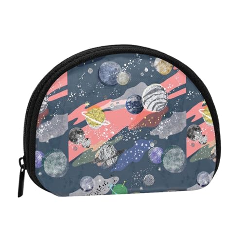 Planet Mini Shell Münzbörse – kompakte Geldbörse mit Reißverschluss für Münzen, Schlüssel und kleine Gegenstände von Hgbbdyyjj