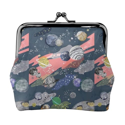 Planet Personalisierte Unisex bedruckte Münzgeldbörse – Premium Mikrofaser Leder Geldbörse mit Schnappverschluss von Hgbbdyyjj