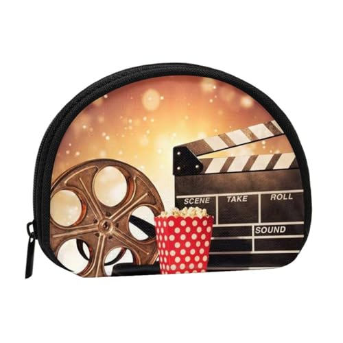 Popcorn and Film Equipment Mini Shell Coin Purse - Compact Zippered Wallet for Coins, Keys & Small Items von Hgbbdyyjj
