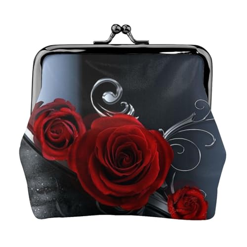 Pretty Roses Personalisierte Unisex bedruckte Münzgeldbörse – Premium Mikrofaser Leder Geldbörse mit Schnappverschluss von Hgbbdyyjj