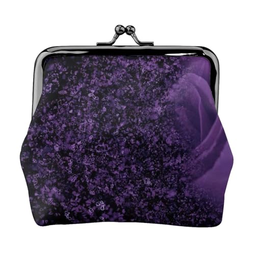 Purple Rose Personalisierte Unisex bedruckte Münzgeldbörse – Premium Mikrofaser Leder Geldbörse mit Schnappverschluss von Hgbbdyyjj