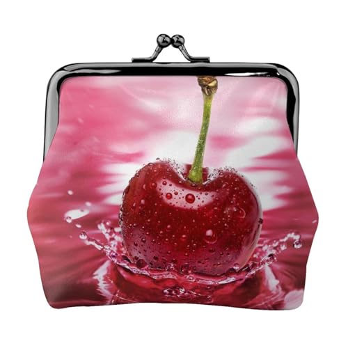 Red Cherries Personalisierte Unisex bedruckte Münzgeldbörse – Premium Mikrofaser Leder Geldbörse mit Schnappverschluss von Hgbbdyyjj