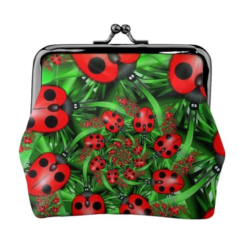 Red Ladybug Personalisierte Unisex bedruckte Münzgeldbörse – Premium Mikrofaser Leder Geldbörse mit Schnappverschluss von Hgbbdyyjj