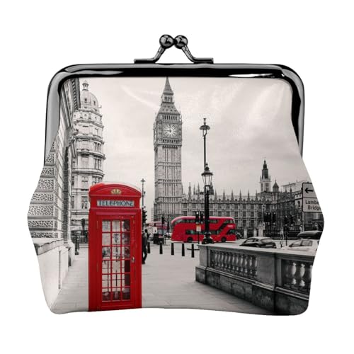 Red Phone Booth London Street Personalisierte Unisex bedruckte Münzgeldbörse – Premium Mikrofaser Leder Geldbörse mit Schnappverschluss von Hgbbdyyjj