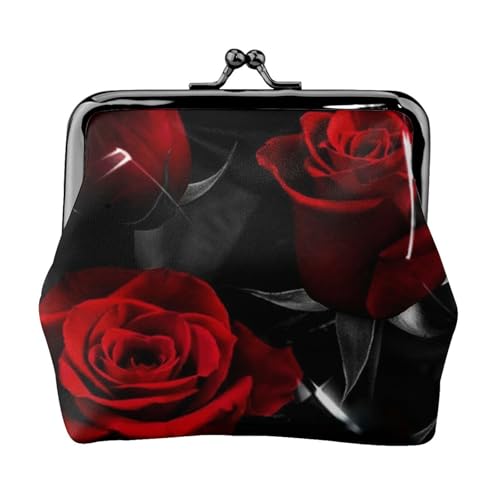 Red Rose Personalisierte Unisex Bedruckte Münzbörse – Premium Mikrofaser Leder Geldbörse mit Schnappverschluss von Hgbbdyyjj