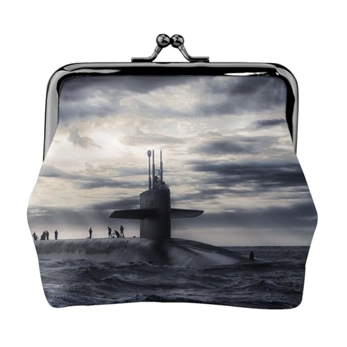 Riesiges Nuklearschiff, personalisierbar, Unisex, bedruckte Münzgeldbörse – Premium-Mikrofaser-Leder-Geldbörse mit Schnappverschluss von Hgbbdyyjj
