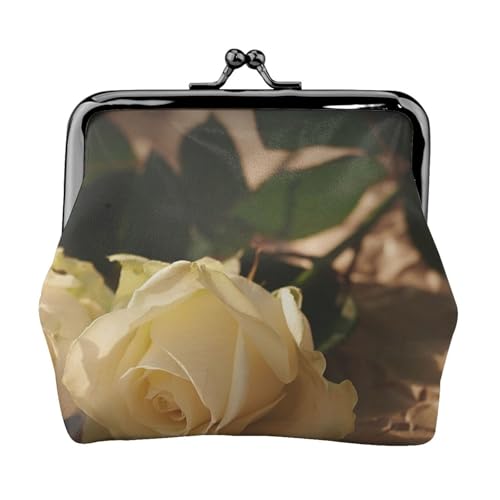 Romantische Rosen Personalisierte Unisex Bedruckte Münzbörse - Premium Mikrofaser Leder Geldbörse mit Schnappverschluss von Hgbbdyyjj