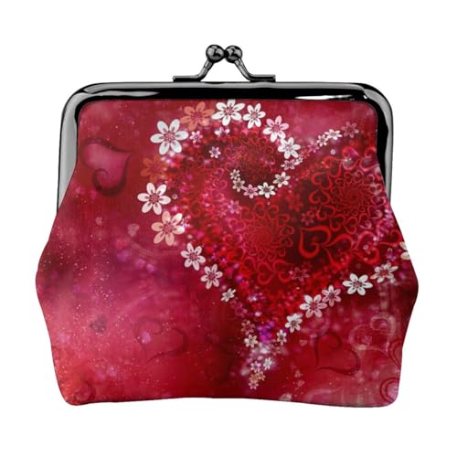 Romantisches Herz Personalisierte Unisex Bedruckte Münzbörse - Premium Mikrofaser Leder Geldbörse mit Schnappverschluss von Hgbbdyyjj