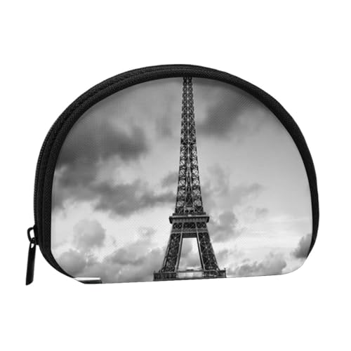 Rotes Auto vor dem Eiffelturm Mini-Geldbörse – kompakte Geldbörse mit Reißverschluss für Münzen, Schlüssel und kleine Gegenstände von Hgbbdyyjj